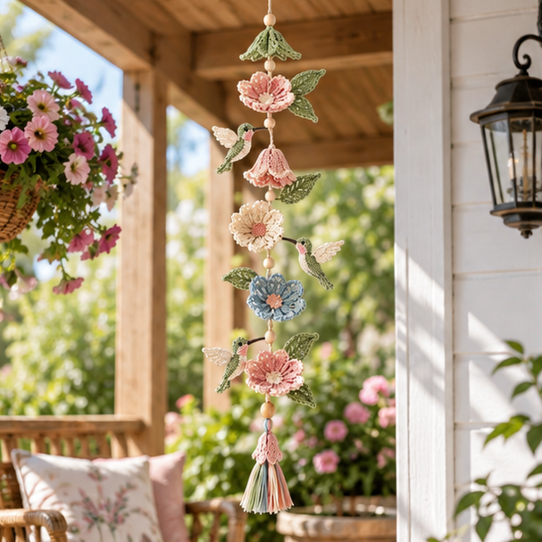 Hummingbird Garden Crochet Garland DIY Kit