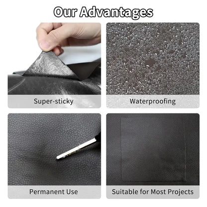 20"×40" All-Purpose Self-Adhesive Leather Repair Patch – Cut to Fit for Sofas, Car Seats & More