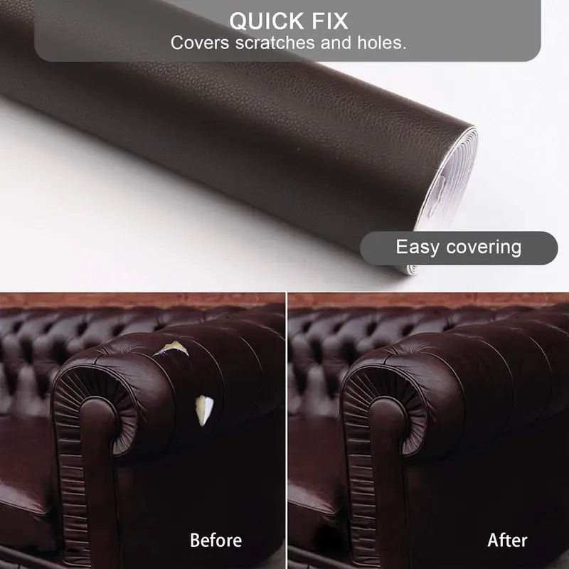 20"×40" All-Purpose Self-Adhesive Leather Repair Patch – Cut to Fit for Sofas, Car Seats & More