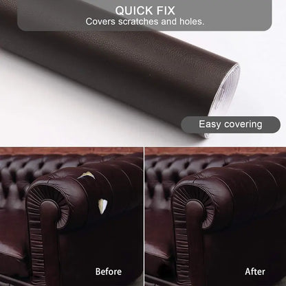 20"×40" All-Purpose Self-Adhesive Leather Repair Patch – Cut to Fit for Sofas, Car Seats & More