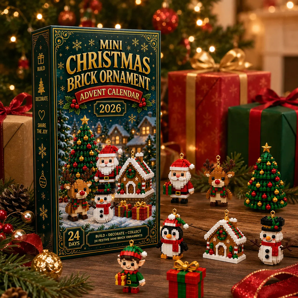 24-day Christmas advent calendar with finished mini Christmas characters