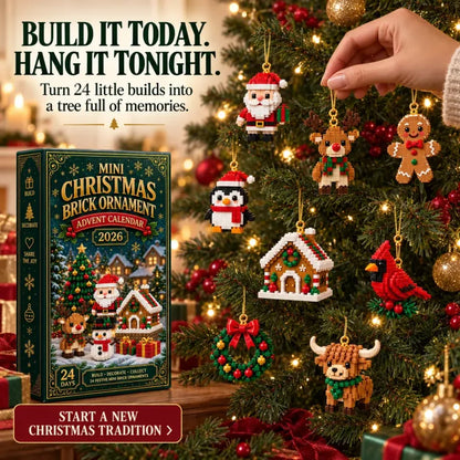 ⏳ Last day to save 49% – 🎄24-Day Mini Christmas Brick Ornament Advent Calendar