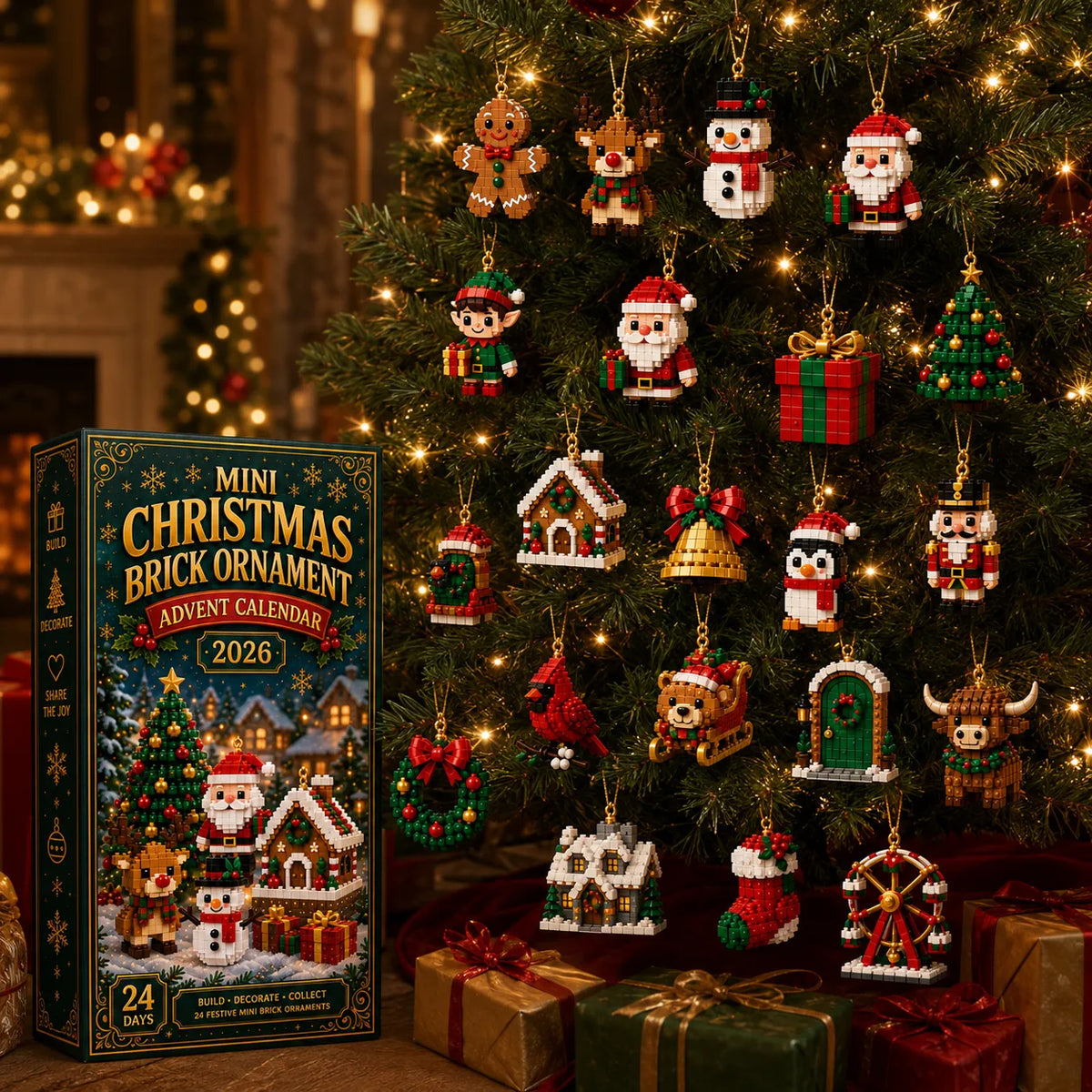 ⏳ Last day to save 49% – 🎄24-Day Mini Christmas Brick Ornament Advent Calendar