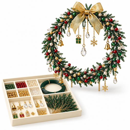 DIY Beaded Christmas Wreath Craft Kit