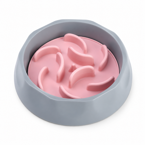 Slow Feeder Bowl for Cats & Dogs – Pink