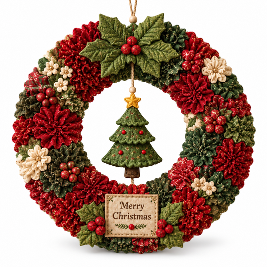 3D Fabric Christmas Tree Wreath DIY Kit