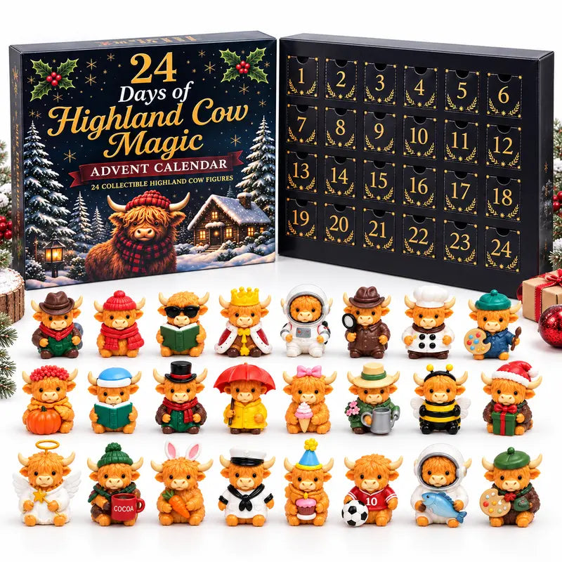 24 Days of Highland Cow Christmas Surprises