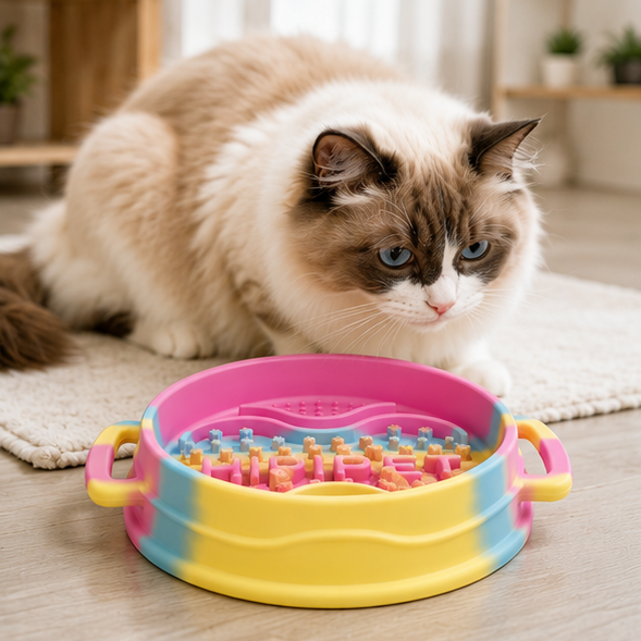 Pastel Silicone Slow Feeder Bowl