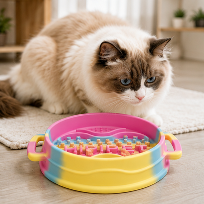 Pastel Silicone Slow Feeder Bowl