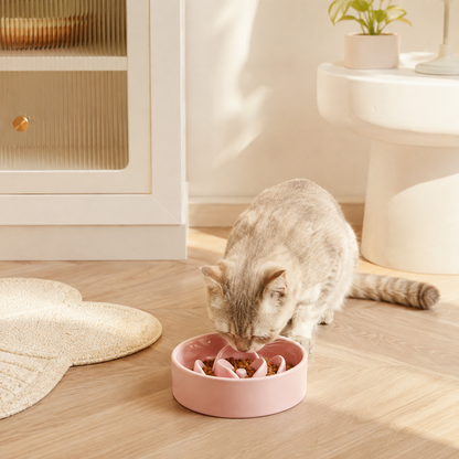 Pink Petal Ceramic Slow Feeder