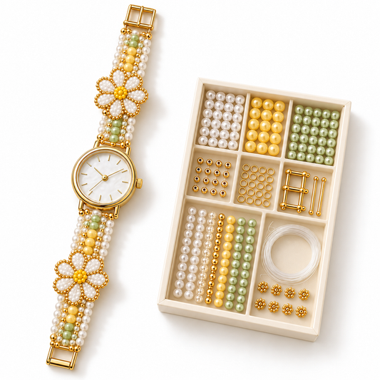 Daisy Pearl Beaded Watch Craft Kit