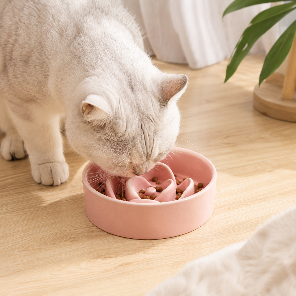 Pink Petal Slow Feeder Bowl