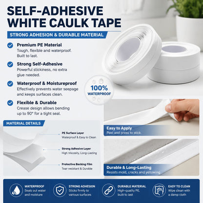 🔥Limited Time Buy More Get More Free!🔥Waterproof Peel & Stick Caulk Tape