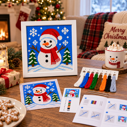 Christmas Snowman Cross Stitch DIY Kit