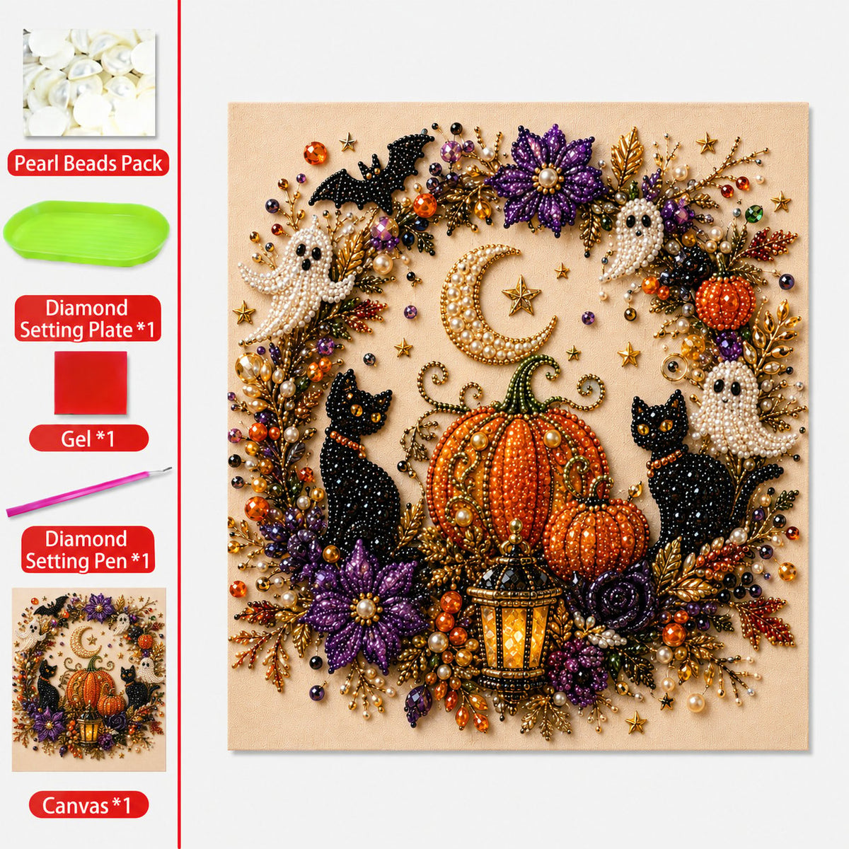 🔥UP TO 45% OFF – 👻✨ Halloween Pearl Art DIY Kit – Turn Tiny Pearls into Spooky-Cute Magic