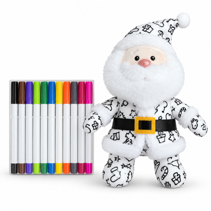 Christmas DIY Color-In Santa Plush Kit – Washable & Reusable