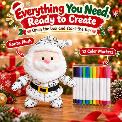 Christmas DIY Color-In Santa Plush Kit – Washable & Reusable