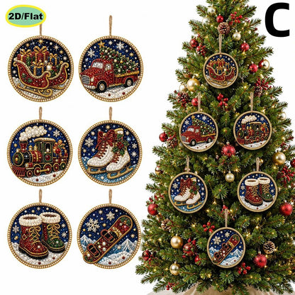 🎄Christmas Pearl & Gem Ornament Kit – 6 Piece DIY Set