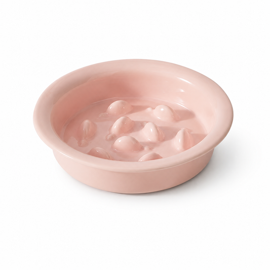 Pink Petal Ceramic Slow Feeder