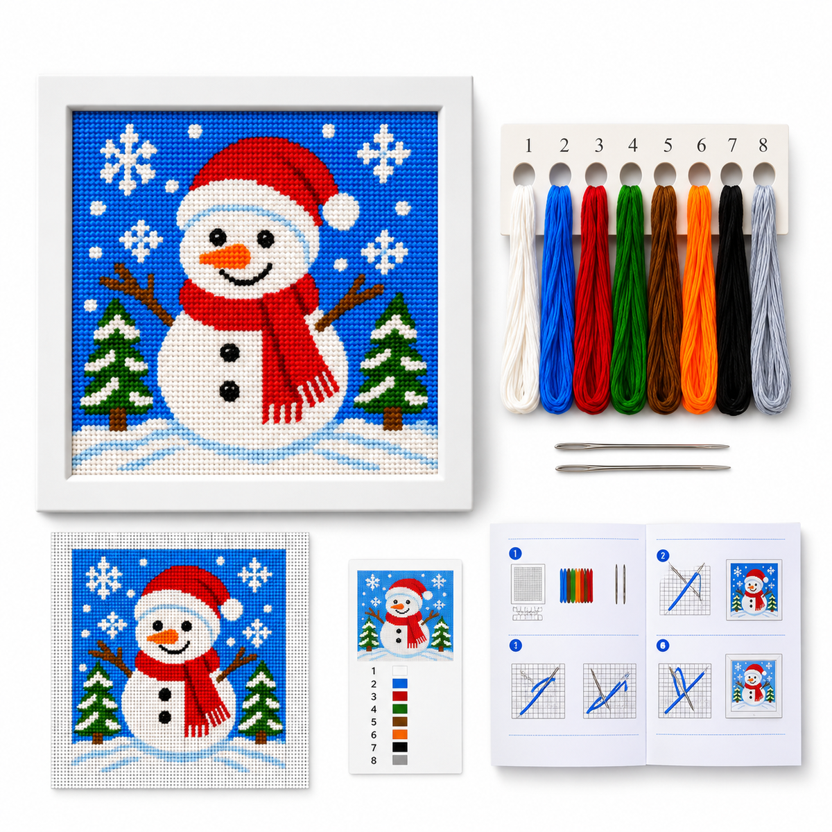 Christmas Snowman Cross Stitch DIY Kit