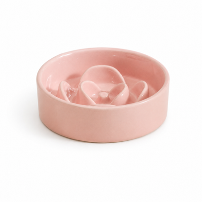 Pink Petal Slow Feeder Bowl