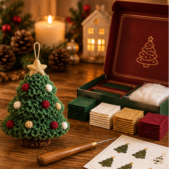 Christmas Tree Punch Needle Ornament DIY Kit