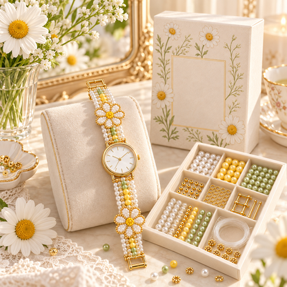 Daisy Pearl Beaded Watch Craft Kit