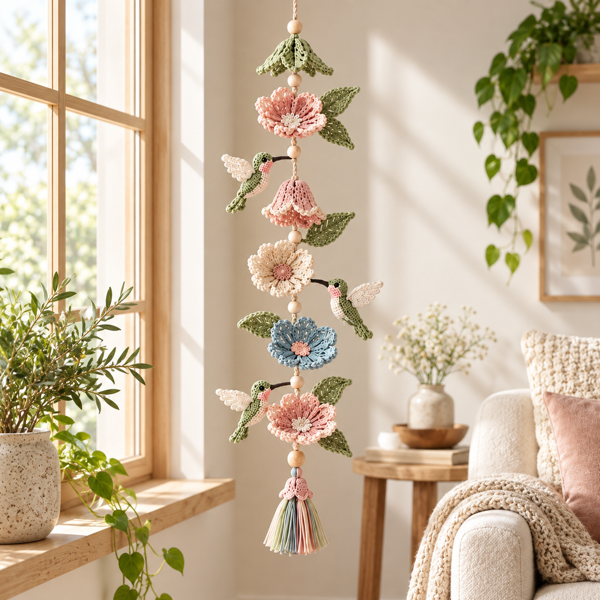 Hummingbird Garden Crochet Garland DIY Kit