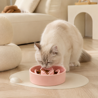 Pink Petal Ceramic Slow Feeder