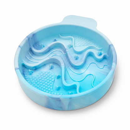 Ice Blue Silicone Slow Feeder Bowl
