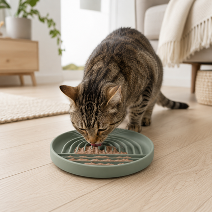 Silicone Slow Feeder Bowl for Cats & Dogs