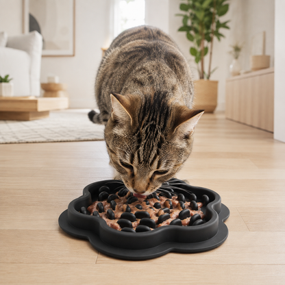 Black Silicone Slow Feeder Bowl